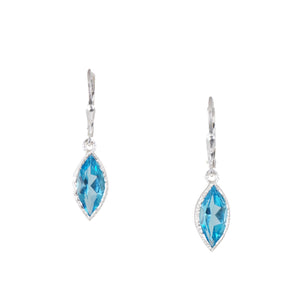 Silver Marquise Gemstone Earrings