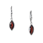 Silver Marquise Gemstone Earrings