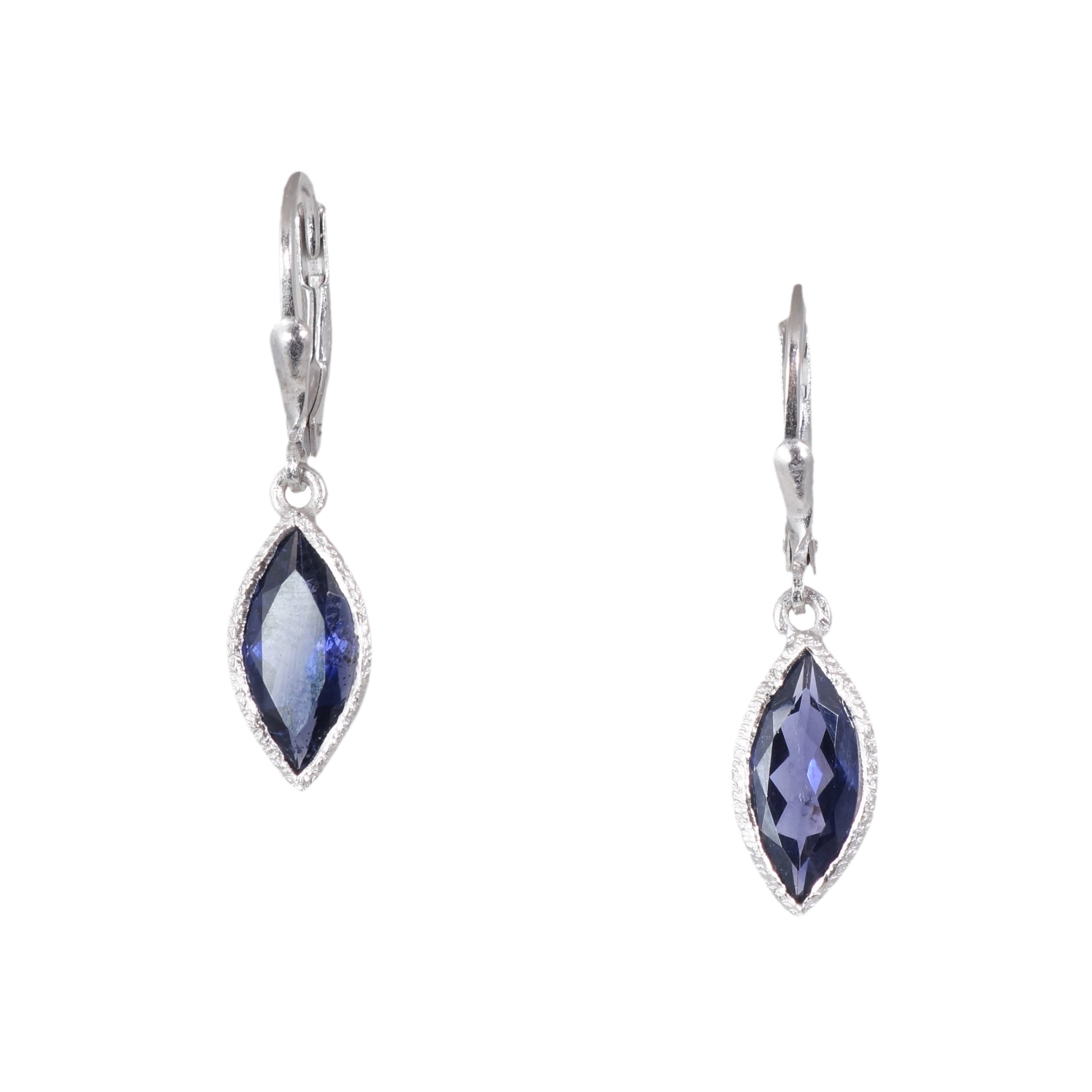 Silver Marquise Gemstone Earrings