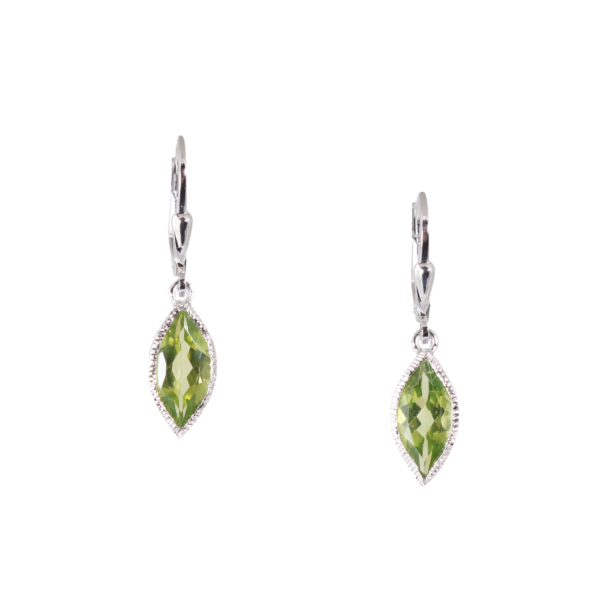 Silver Marquise Gemstone Earrings