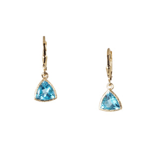 18k Vermeil Trillion Gemstone Earrings