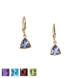 18k Vermeil Trillion Gemstone Earrings