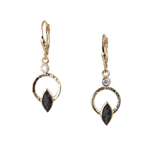 Q Earrings Spinel and White Topaz