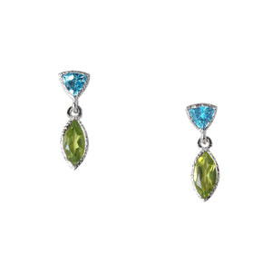 Earrings - Silver, White Rhodium Tiny Petal