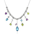 7 Stick Edge Necklace - Blue Topaz - Q Evon Fine Jewelry