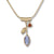 3 Stone Petal Pendant - Gold Iolite