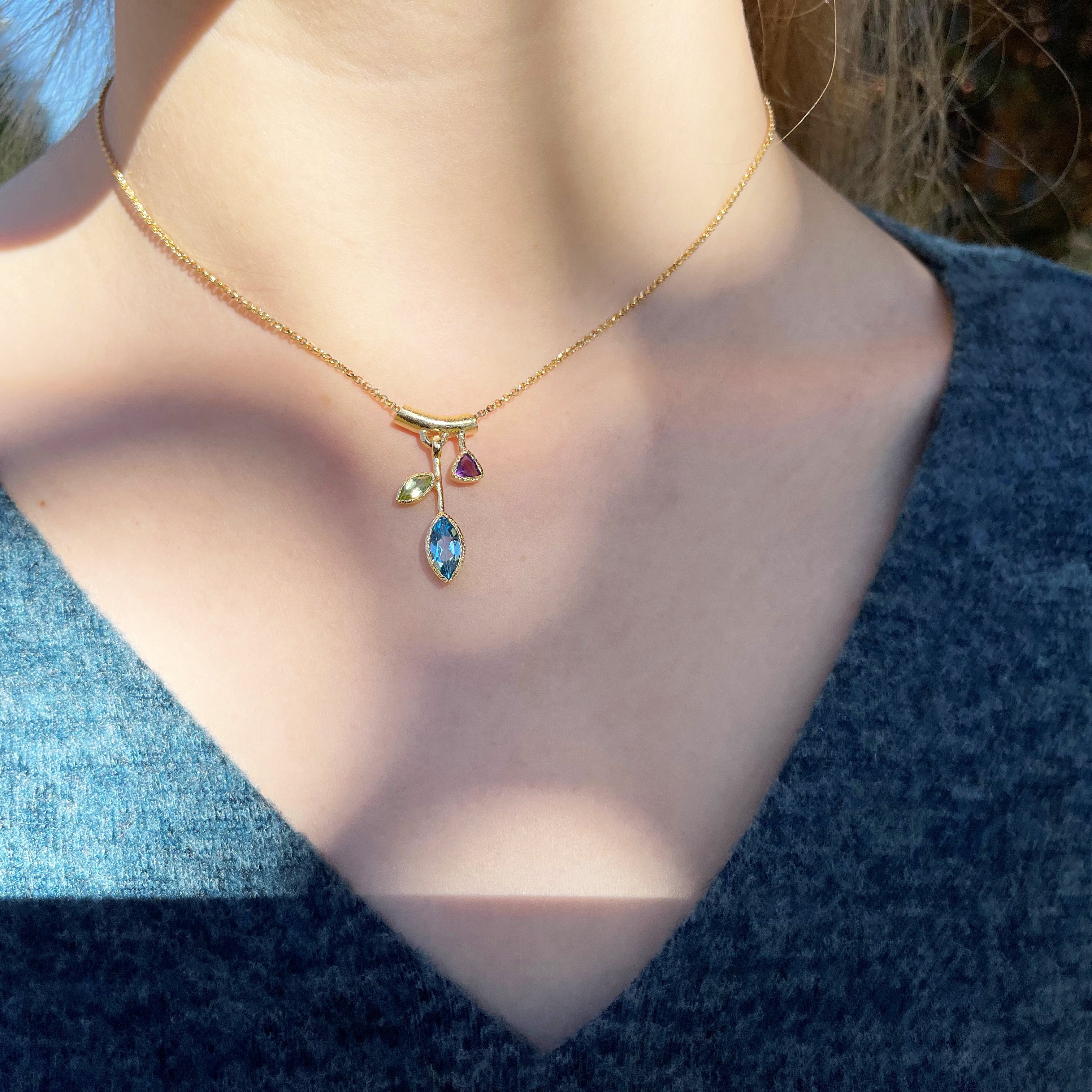 Large Blue Howlite Heart Necklace, Silver Gemstone Necklace, Layering –  Ewelina Pas Jewelry
