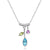 3 Stone Petal Pendant Blue Topaz – Small