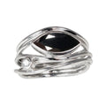 East West Silver Marquise Ring - Black Spinel - Q Evon Fine Jewelry