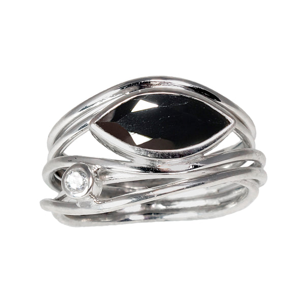 East West Black Spinel Marquise Ring - Q Evon Fine Jewelry
