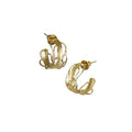 Gold Edge Post Hoops - Small Gold Post Earrings - Q Evon Fine Jewelry