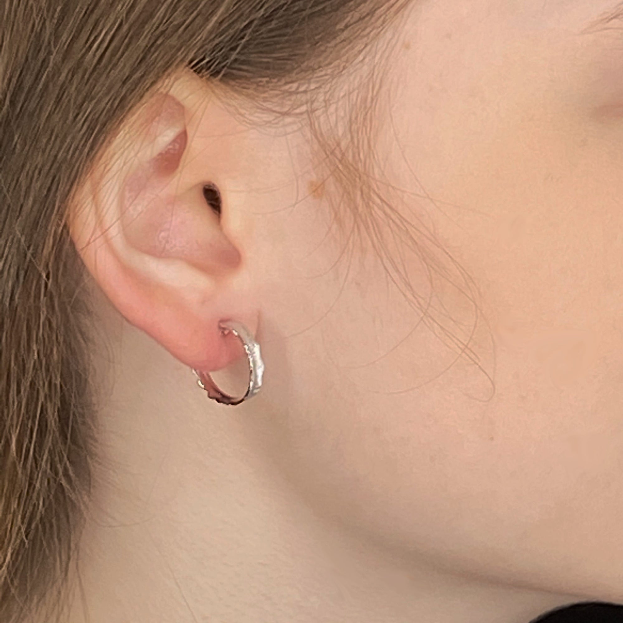 Unique Hoop Earrings, Silver - Multiple Sizes
