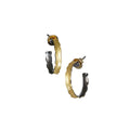 Unique Hoop Earrings, Black & Gold - Multiple Sizes - Q Evon Fine Jewelry