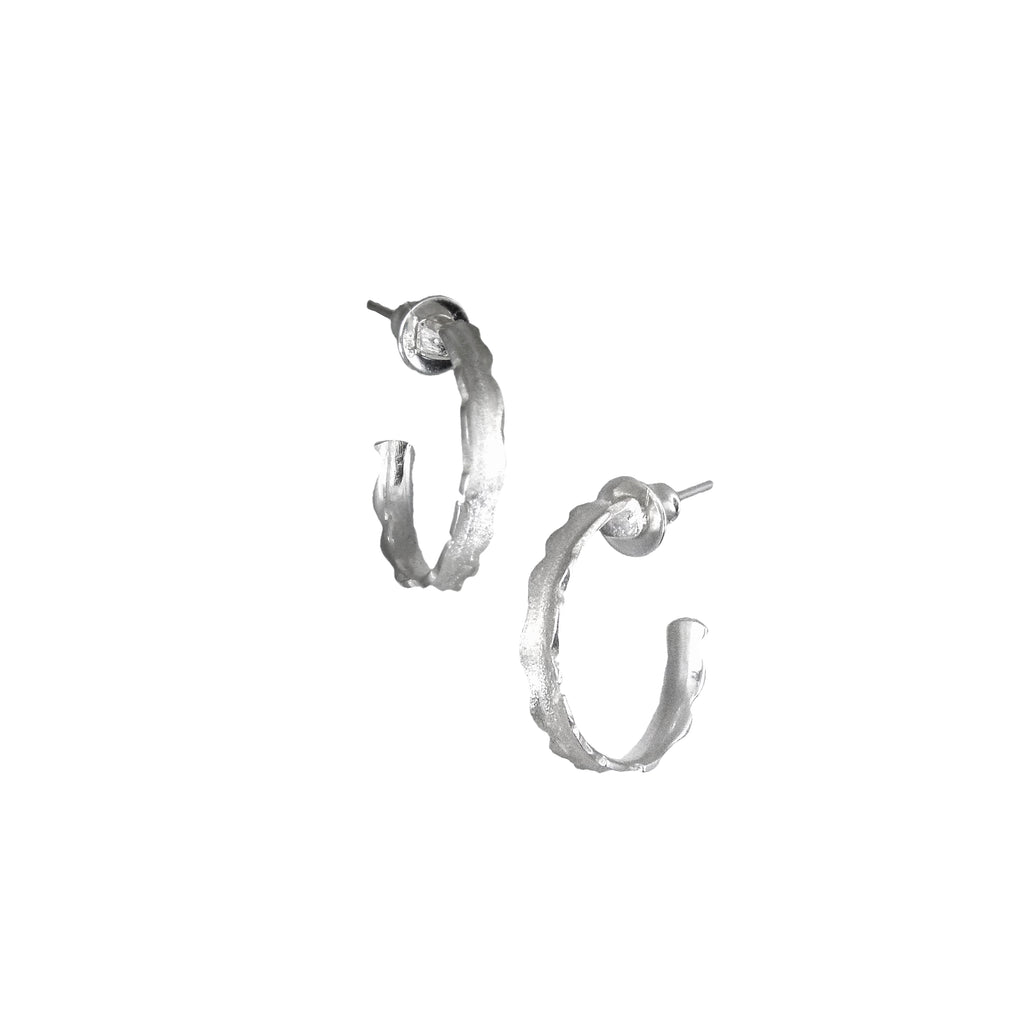 Unique Hoop Earrings, Silver - Multiple Sizes