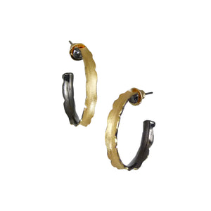 Unique Hoop Earrings, Black & Gold - Multiple Sizes