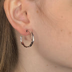 Unique Hoop Earrings, Silver - Multiple Sizes