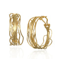 Gold Edge Post Hoops - Large Omega Clip Earrings - Q Evon Fine Jewelry