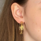 14K Gold Post Earrings - Large Omega Clip Earrings