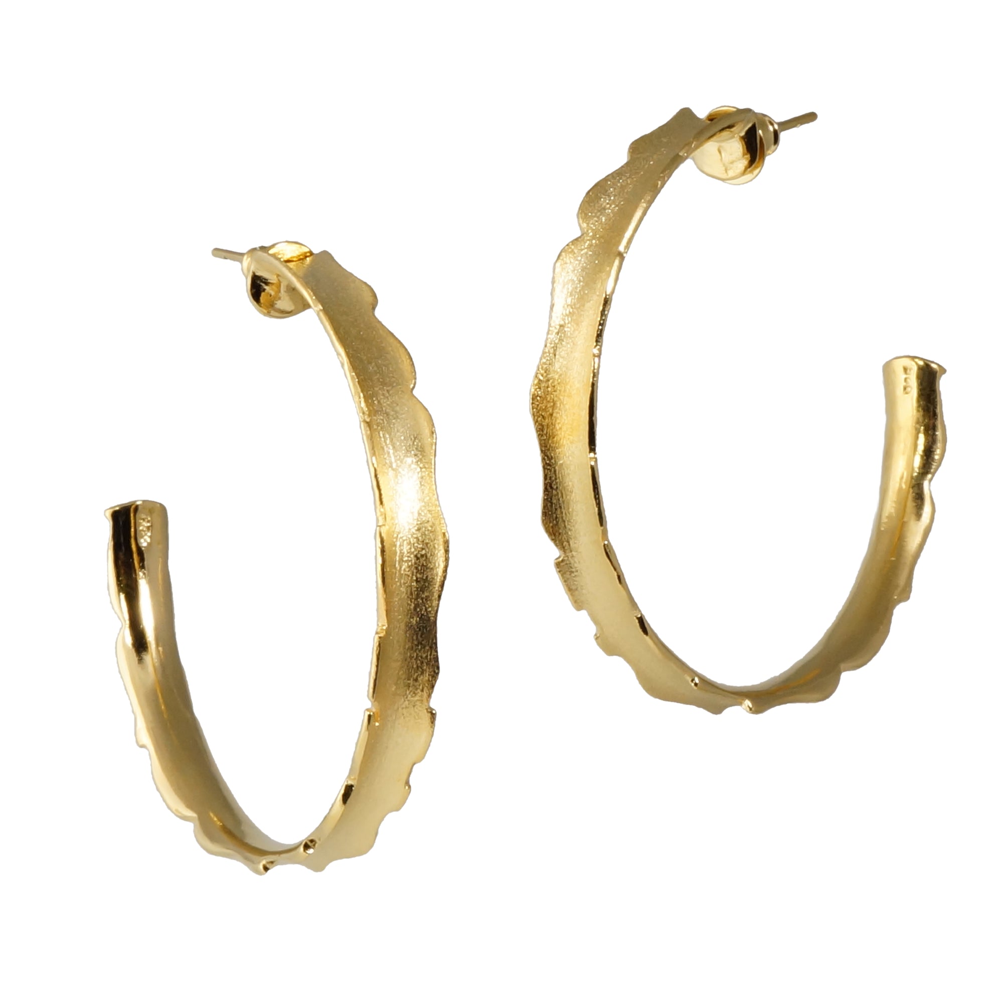Unique Hoop Earrings, Gold - Multiple Sizes