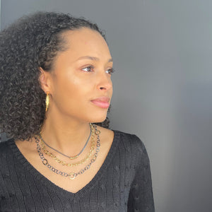 Handmade Chain - Black and Gold Large