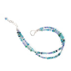 Silver Gemstone Bracelet with Blue Opal, Apatite, Tanzanite