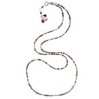 Multi Gemstone Necklace/Wrapped Bracelet with Ruby, Spinel, Grey Topaz - Long