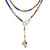 Multi Gemstone Necklace/Wrapped Bracelet with Sapphire, Hessonite, Tanzanite
