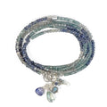 Silver Multi Gemstone Necklace/Wrapped Bracelet with Labradorite and Iolite - Q Evon Fine Jewelry
