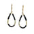 Gold Leverback Earrings with Black Sapphire & Green Sapphire