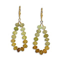 Gold Leverback Earrings with Green Garnet - Q Evon Fine Jewelry