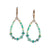 Gold Leverback Earrings with Emerald, Apatite, Turquoise