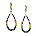 Gold Leverback Earrings with Spinel, Hessonite, Zircon - Q Evon Fine Jewelry