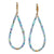 Gold Leverback Earrings with Blue Opal, Tanzanite, Aquamarine - Large