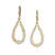 Gold Leverback Earrings with White Opal Loop