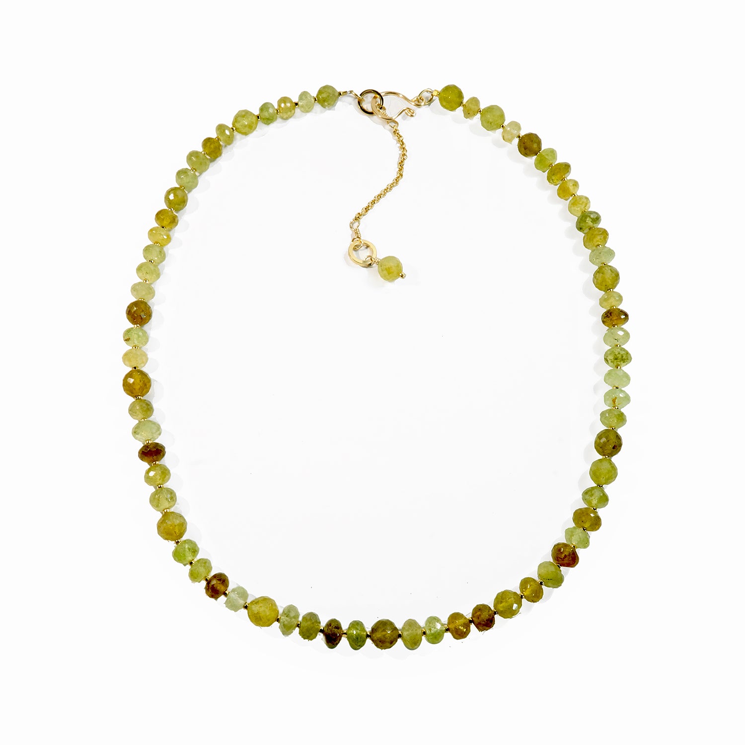 Green Grossular Garnet Necklace in Gold