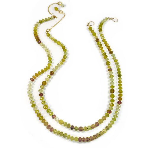 Green Grossular Garnet Necklace in Gold