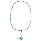 Multi Gemstone Gold Necklace with Green Amethyst, Emerald, Apatite, Tanzanite