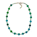 Gold Chrysocolla and Emerald Necklace - Q Evon Fine Jewelry