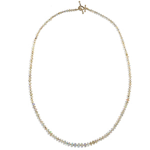 Graduated White Opal Gemstone Necklace