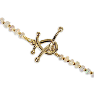 Graduated White Opal Gemstone Necklace