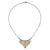 9 Tab Mixed Metal Necklace with White Lab Diamond