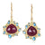 Circle of Fire - 14k Gold and Ruby Earrings With Blue Topaz