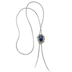 Circle of Fire - Silver Blue Sapphire Bolo Pendant