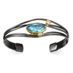 Edge Bracelet, Blue Topaz - Black Ruthenium
