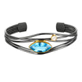 Edge Bracelet, Blue Topaz - Black Ruthenium - Q Evon Fine Jewelry
