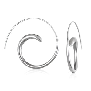 Swirl Hoops Sterling Silver