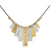 9 Tab Mixed Metal Necklace with White Lab Diamond
