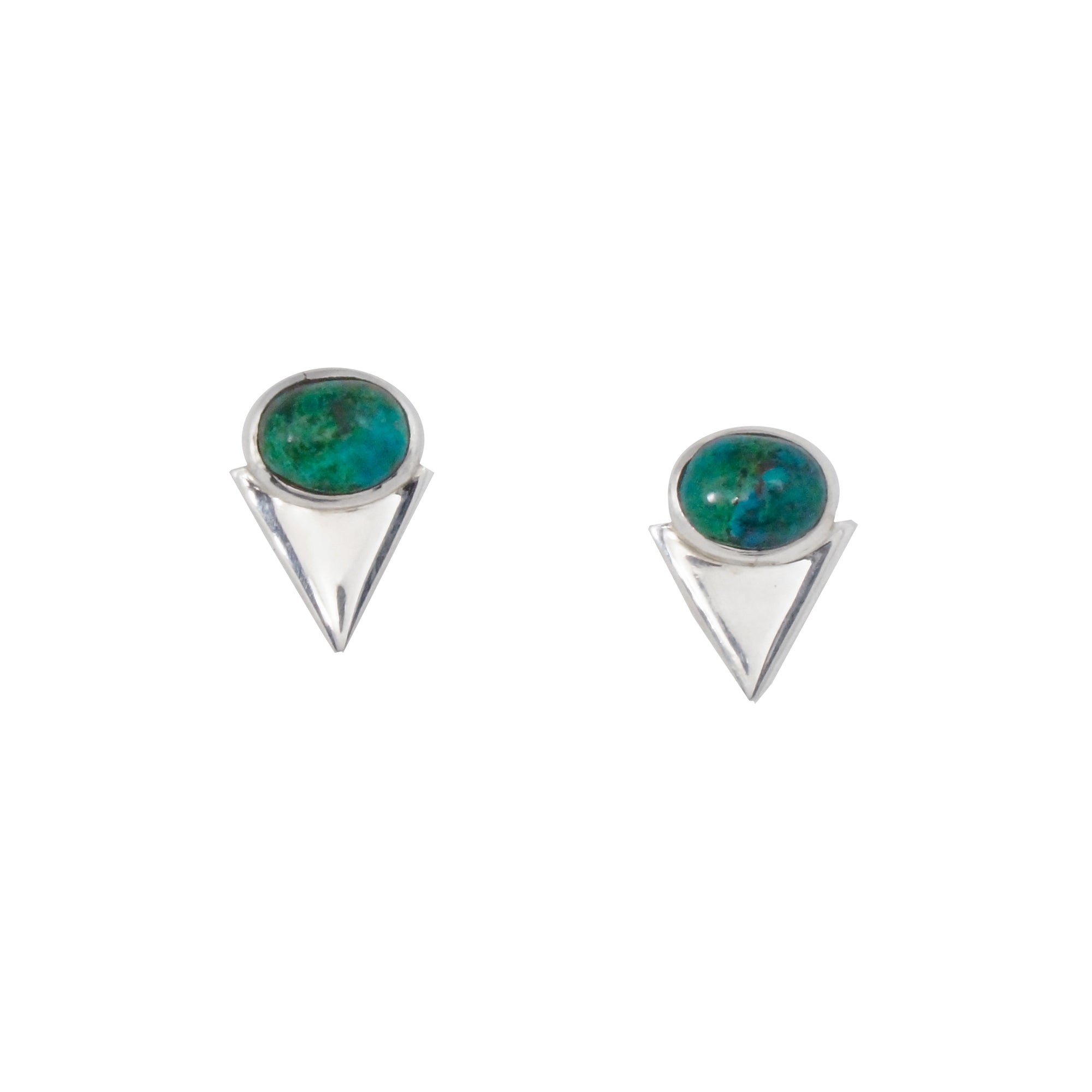 Cabochon Chrysocolla Earrings