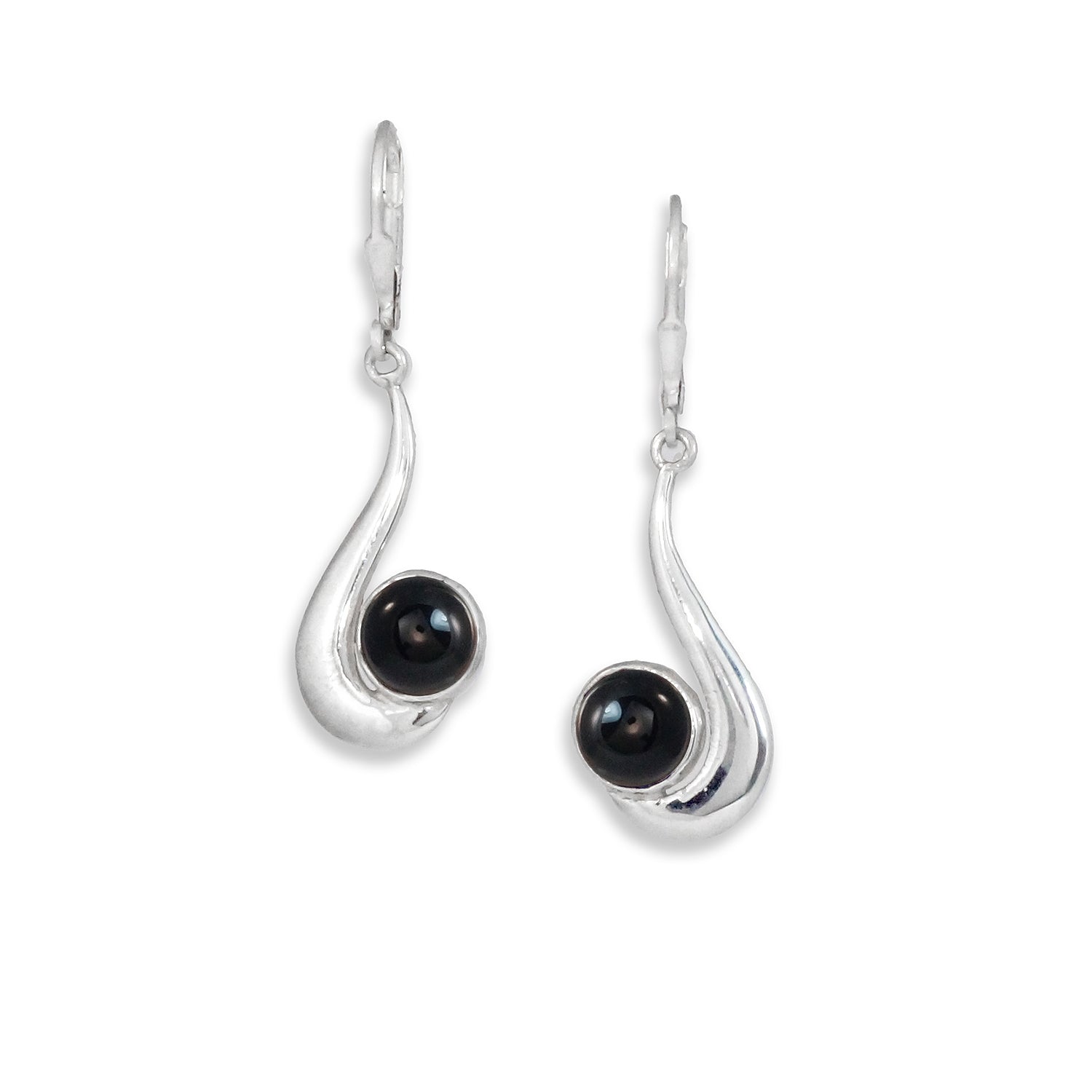 Deco Moderne Black Onyx Earrings