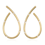 14k J Earrings with White Diamonds